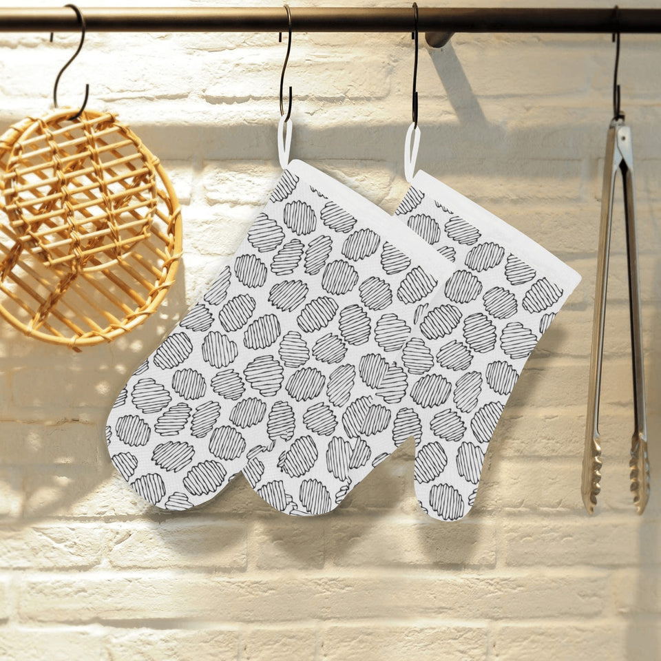 Potato Chips Pattern Print Design 03 Heat Resistant Oven Mitts