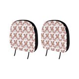 Pig Pattern Print Design 04 Car Headrest Cover