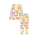 Shiba Inu Paw Bone Pattern Kids' Boys' Girls' All Over Print Pajama Set