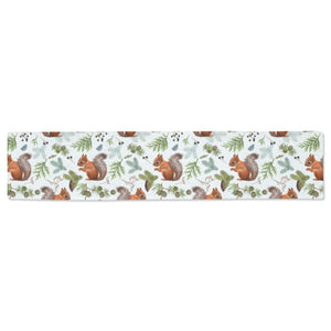 Squirrel Pattern Print Design 02 Table Runner