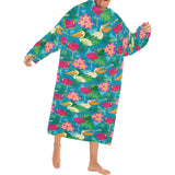 Pelican Pattern Print Design 03 Blanket Robe with Sleeves