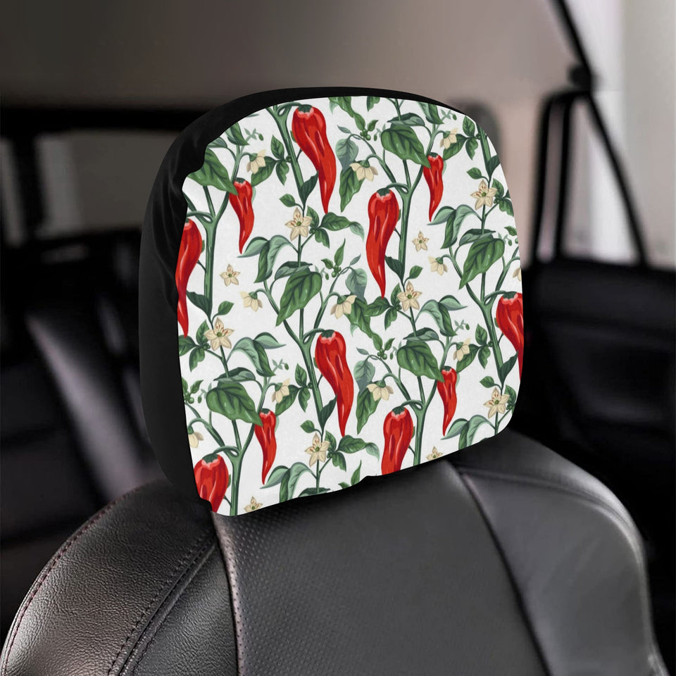 Chili Leaves Flower Pattern Car Headrest Cover