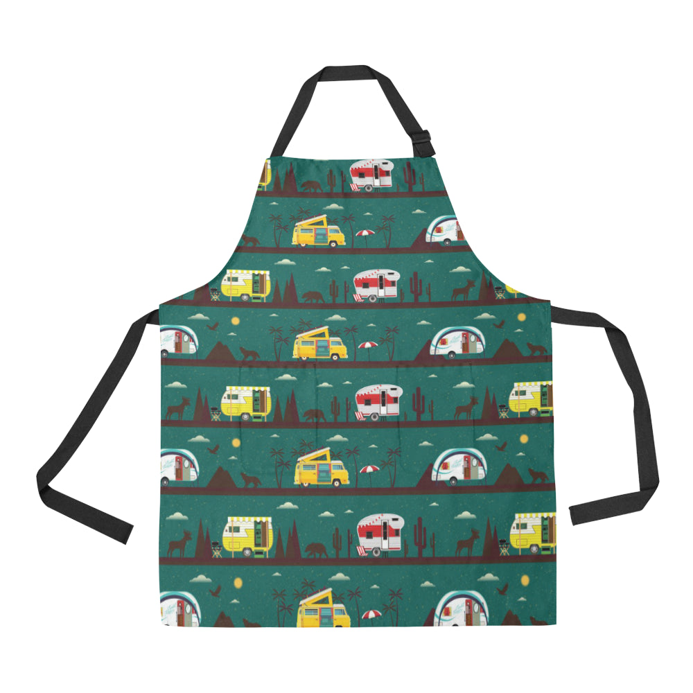 Camper Van Pattern Print Design 03 Adjustable Apron