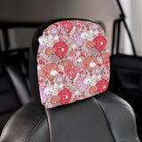 Red Pink Hot Air Balloon Pattern Car Headrest Cover