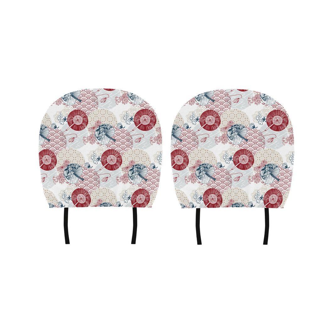 Japanese Fan Pattern Car Headrest Cover