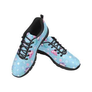 Cute Mermaid Pattern Men's Sneakers Black