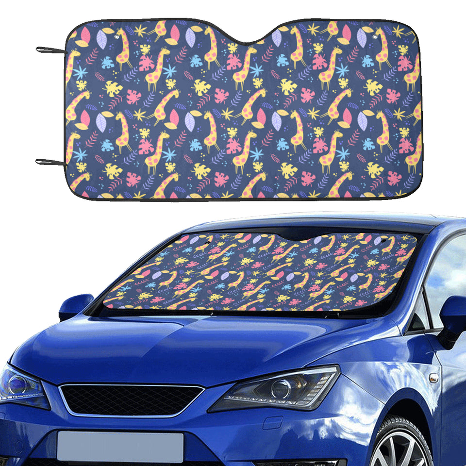 Giraffe Pattern Print Design 04 Car Sun Shade