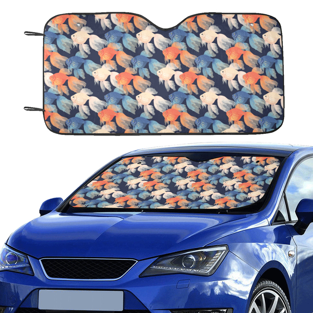 Goldfish Pattern Print Design 04 Car Sun Shade