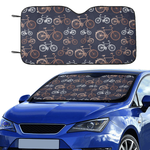 Bicycle Pattern Print Design 01 Car Sun Shade