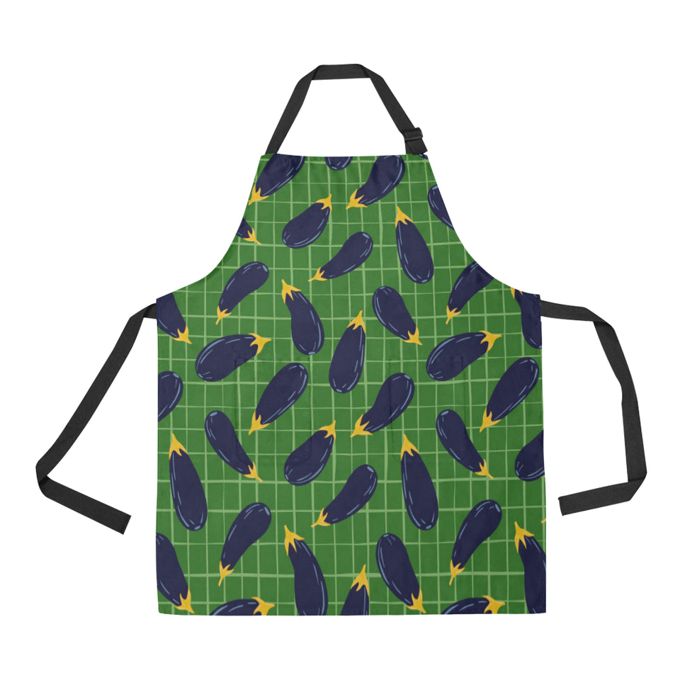 Eggplant Pattern Print Design 04 Adjustable Apron