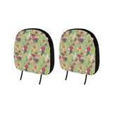 Japanese Crane Green Theme Pattern Car Headrest Cover