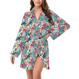 Tennis Pattern Print Design 01 Women's Long Sleeve Belted Night Robe