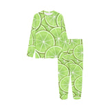 Sliced Lime Pattern Kids' Boys' Girls' All Over Print Pajama Set