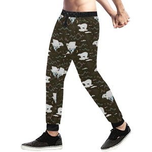 Polar Bear Pattern Background Unisex Casual Sweatpants