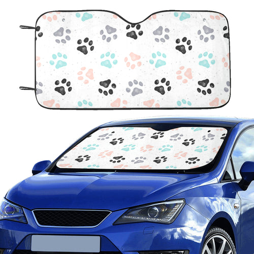 Dog Paws Pattern Print Design 02 Car Sun Shade