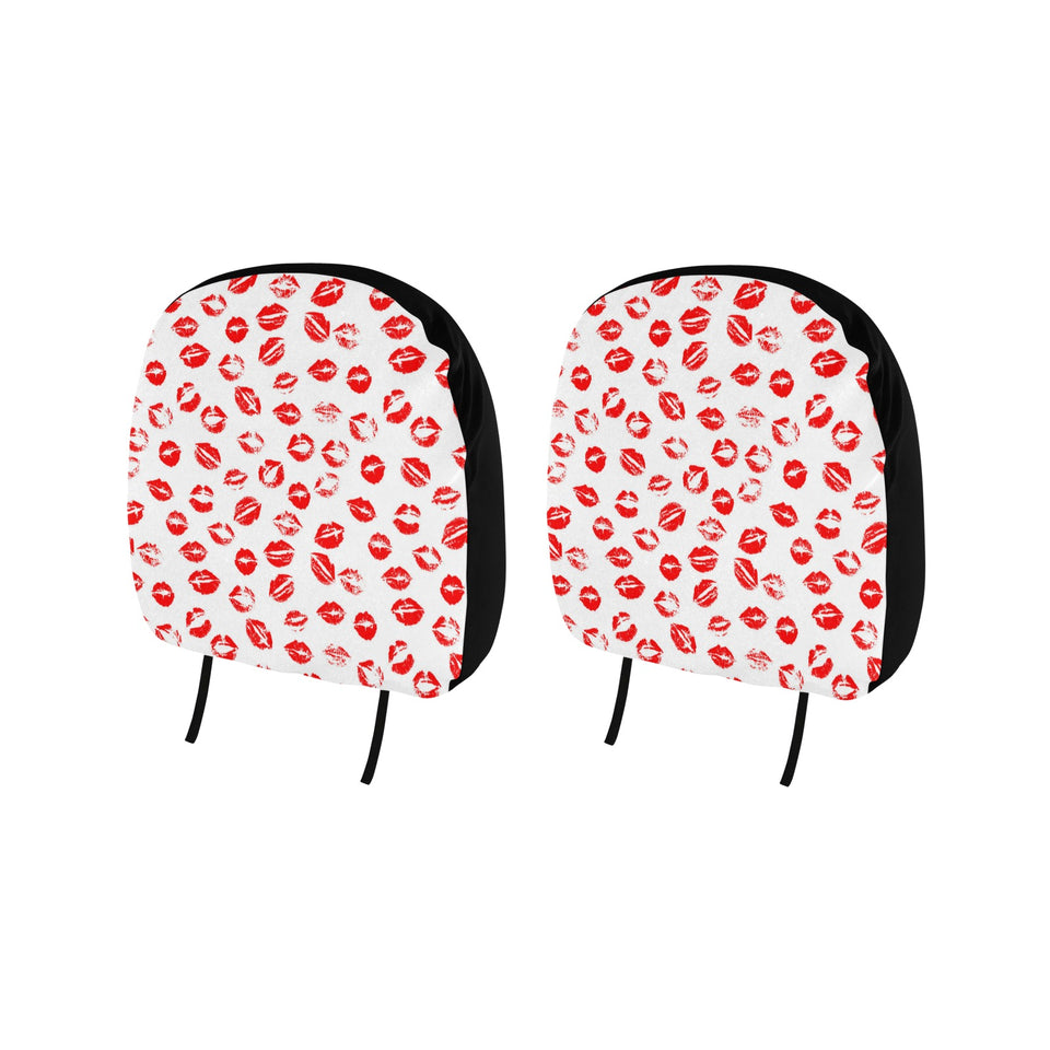 Lips Pattern Print Design 01 Car Headrest Cover