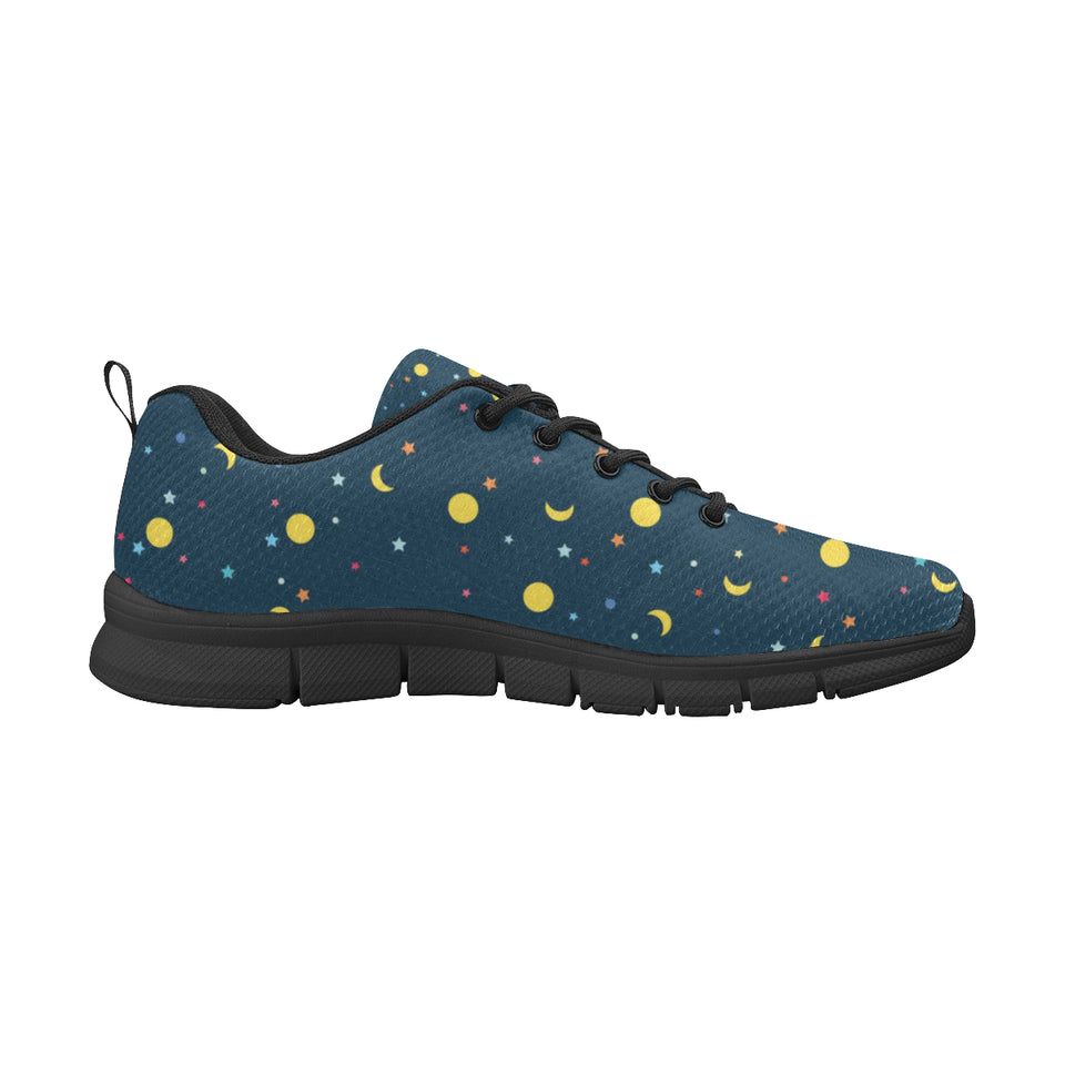 Moon Star Pattern Men's Sneakers Black