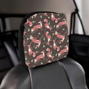 Fox Tribal Nut Pattern Car Headrest Cover