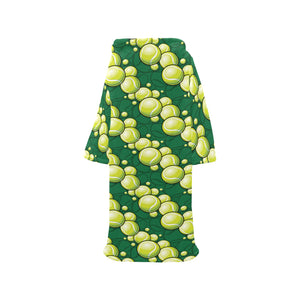 Tennis Pattern Print Design 04 Blanket Robe with Sleeves