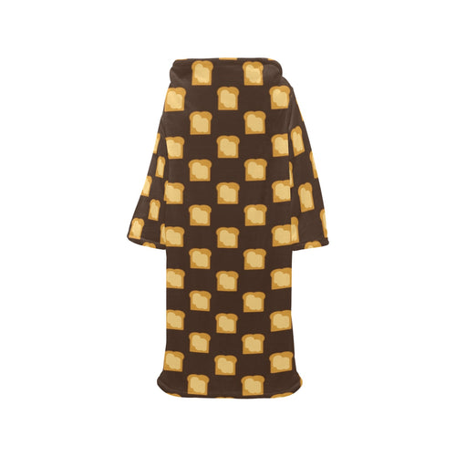 Bread Toast Pattern Print Design 01 Blanket Robe with Sleeves