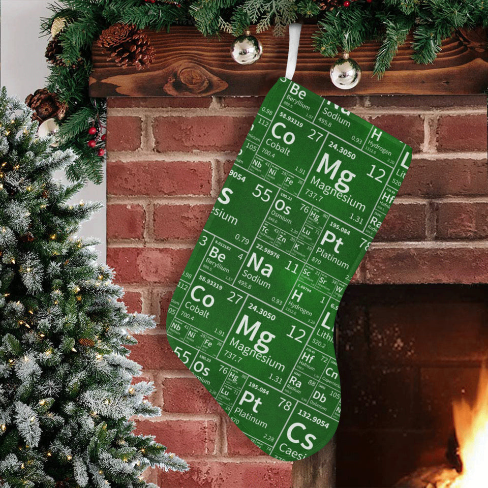 Chemistry Periodic Table Pattern Print Design 04 Christmas Stocking