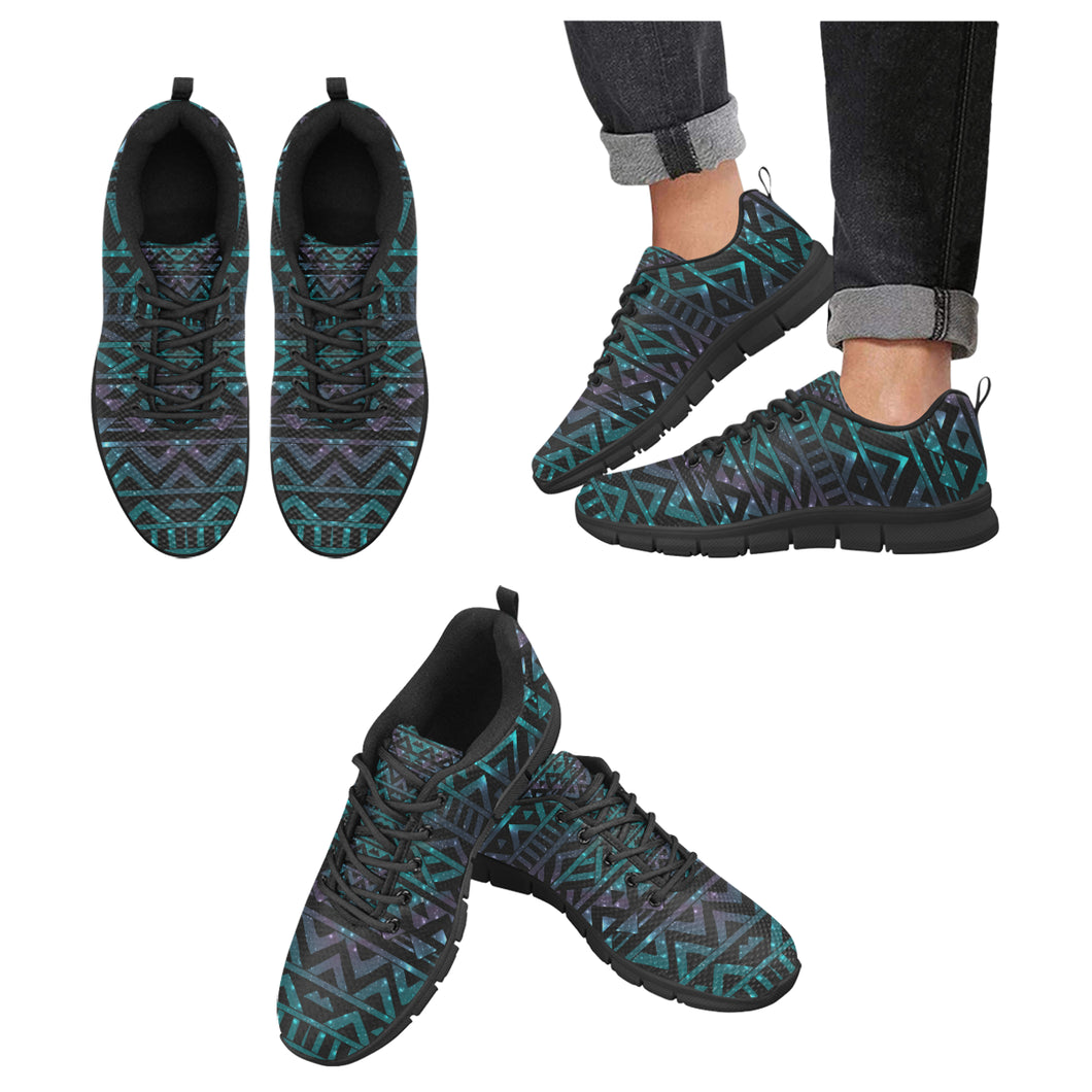 Space Tribal Galaxy Pattern Men's Sneakers Black