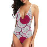 Sliced Dragon Fruit Pattern Women's One-Piece Swimsuit