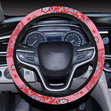 Indian Pink Pattern Car Steering Wheel Cover