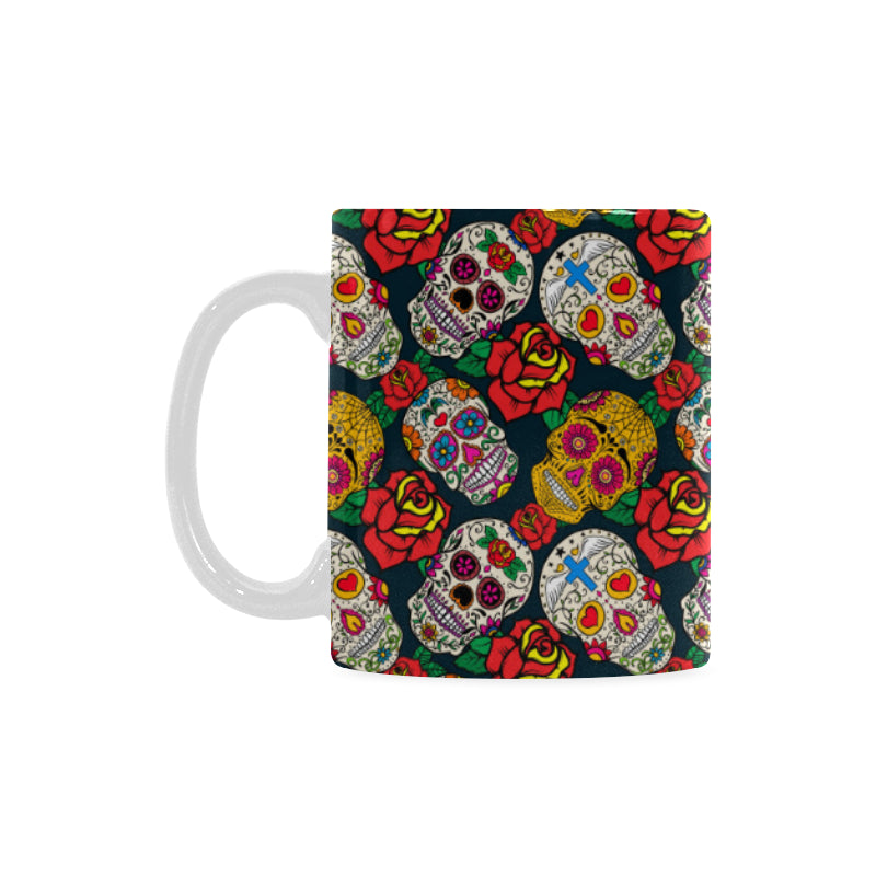Suger Skull Pattern Background Classical White Mug (FulFilled In US)