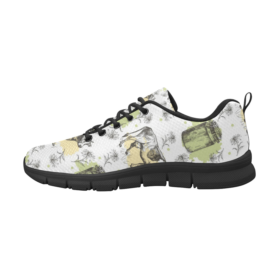 Cow Pattern Men's Sneakers Black