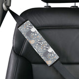 Boston Terrier Flower Pattern Gray Background Car Seat Belt Cover