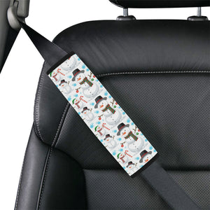 Snowman Pattern Background Car Seat Belt Cover