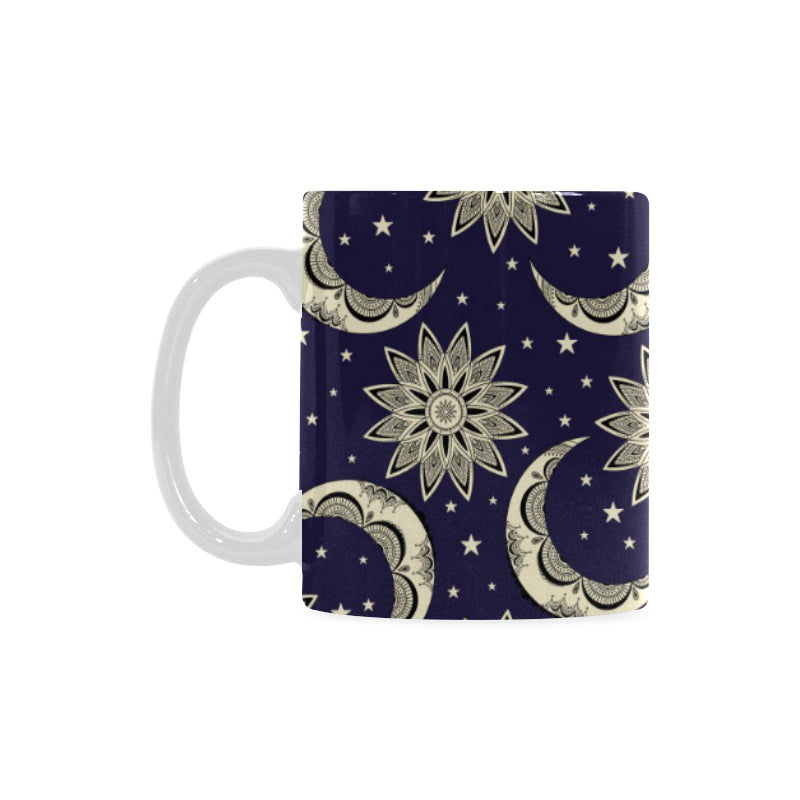 Moon Tribal Pattern Classical White Mug (FulFilled In US)