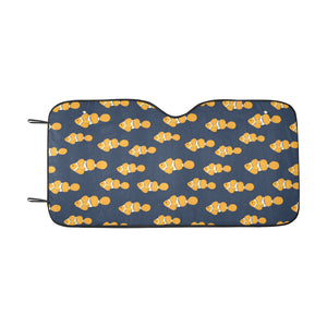 Clown Fish Pattern Print Design 01 Car Sun Shade