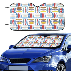 Surfboard Pattern Print Design 02 Car Sun Shade