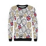 Wall Clock UK Pattern Women's Crew Neck Sweatshirt