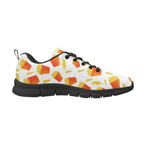 French Fries Pattern Men's Sneakers Black