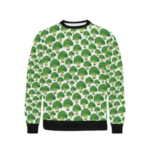 Broccoli Pattern Background Men's Crew Neck Sweatshirt