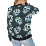 Suger Skull Pattern Women's Crew Neck Sweatshirt