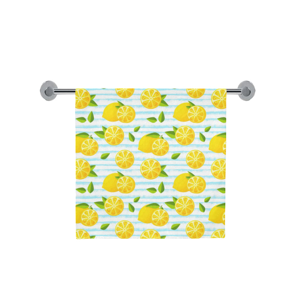 Lemon Pattern Stripe Background Bath Towel