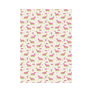 Pink Dachshund Pattern House Flag Garden Flag