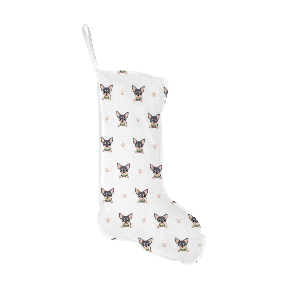 Cute Chihuahua Paw Pattern Christmas Stocking