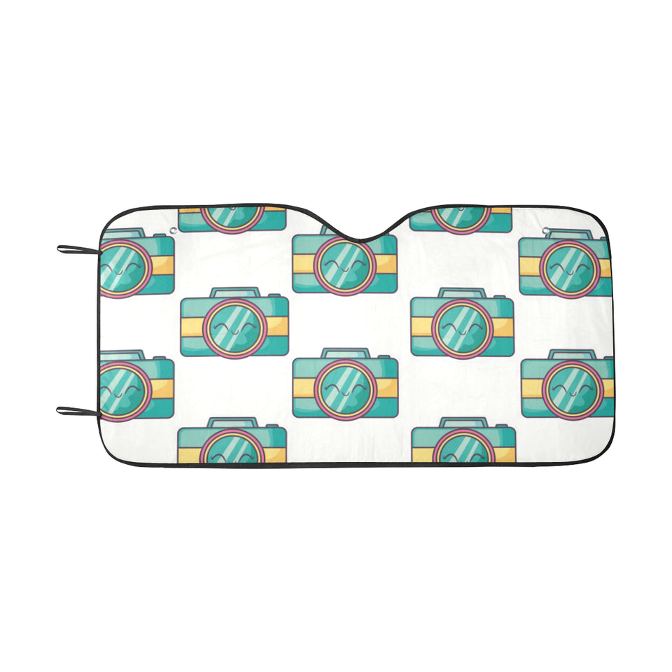 Camera Pattern Print Design 02 Car Sun Shade