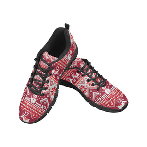 Snowman Sweater Printed Pattern Men's Sneakers Black