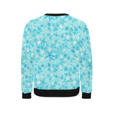 Starfish Shell Blue Theme Pattern Men's Crew Neck Sweatshirt