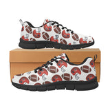 American Football Ball Red Helmet Pattern Men's Sneakers Black