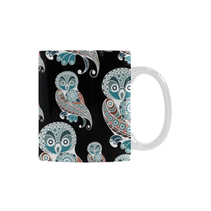 Owl Tribal Pattern Classical White Mug (FulFilled In US)