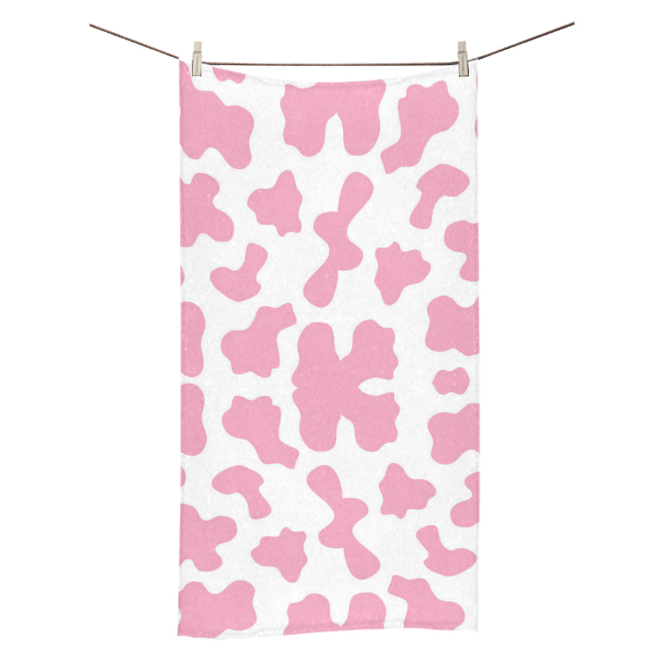 Pink Cow Skin Pattern Bath Towel