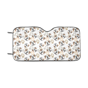 English Bulldog Pattern Print Design 01 Car Sun Shade