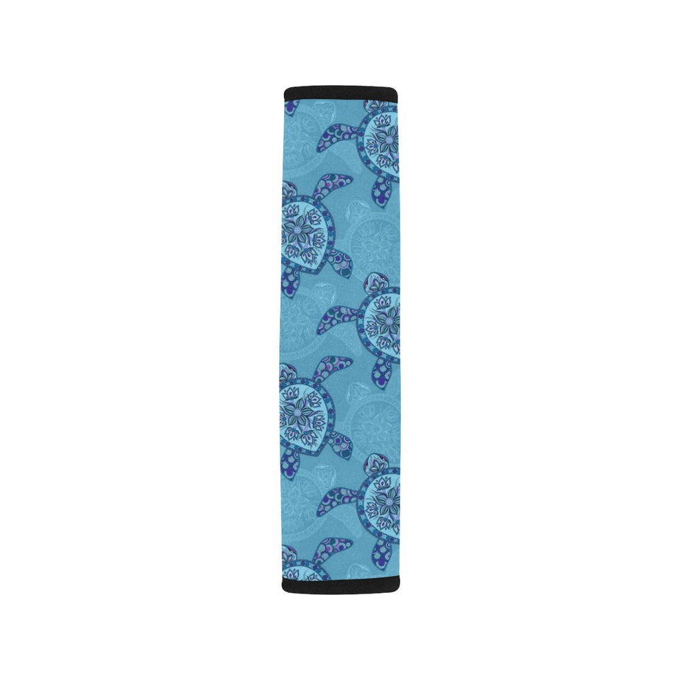 Sea Turtle Blue Tribal Pattern Car Seat Belt Cover